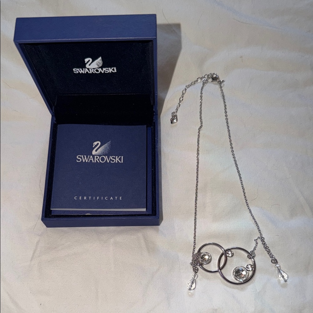 SWAROVSKI Silver Necklace with Clear Crystal Charms
